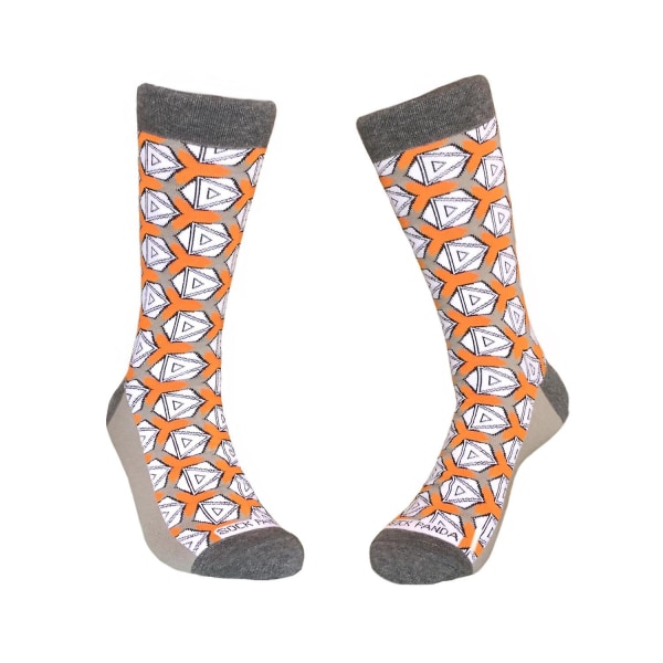 Stylish and Unique Orange & Grey Geometric Socks