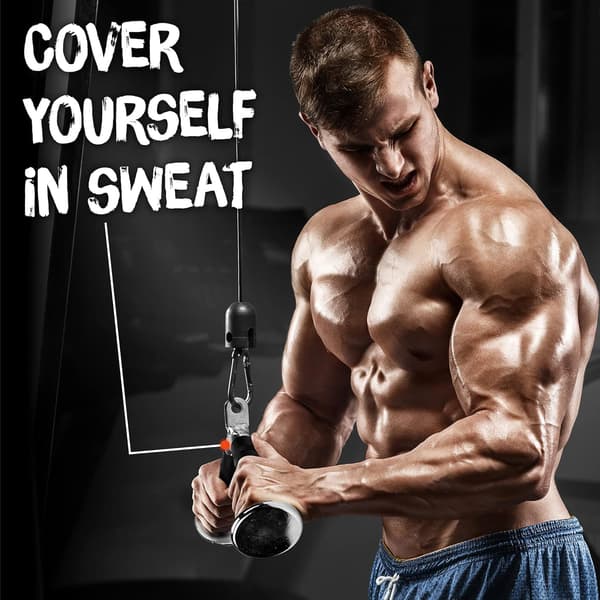 Triceps tau, V-stang, roterende stang, enkelt D-håndtak, dobbelt D-håndtak pull-up feste sett, LAT pull-up feste, pull-up feste