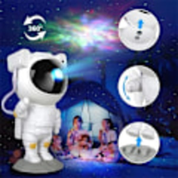 Natlampe - Stjerneprojektor med LED-lys - Astronaut