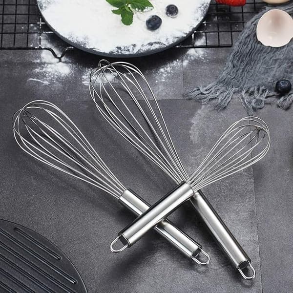 3-pack Vispar i Rostfritt Stål, 20 cm, 25 cm, 30 cm, Trådvispar, Köksvispar (3-pack)