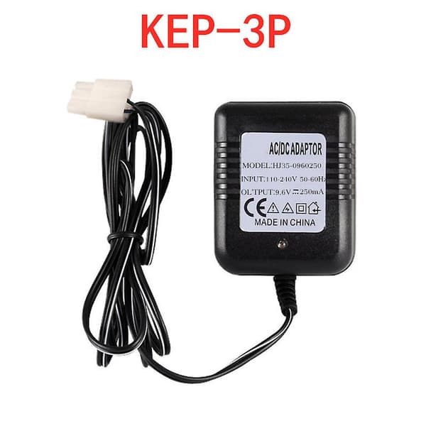 Oplader til 9.6V Ni-Cd Ni-MH Batteri Input AC 110V-240V Output 9.6V 250mA