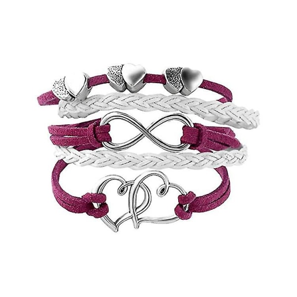 Girls Double Heart Wristband Bracelet