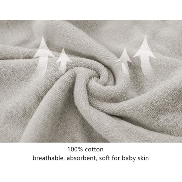 Beige Cow Toddler hættehåndklæde til bad og strand, velegnet til babybørn, blødt absorberende 100 % bomuld med dyreansigtshætte, 35 x 35 tommer stor størrelse Beige