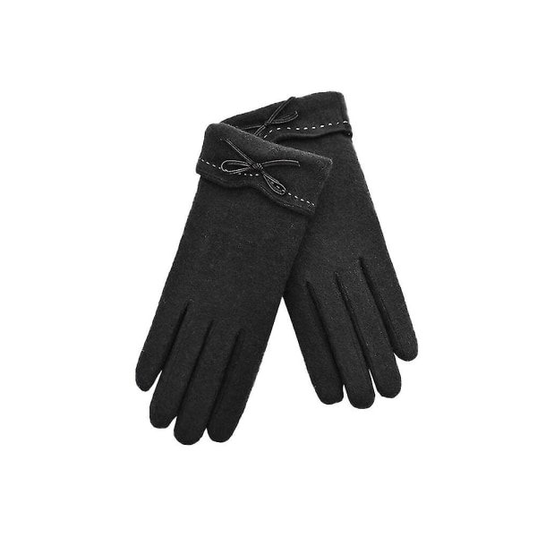 Ulde handsker til vinter og efterår Plys og tykke handsker Varme Touch Screen Cashmere Handsker (sort) Color 1
