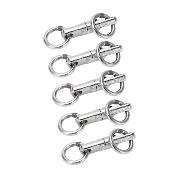 Rustfritt Stål Roterende Svivelring Fiskekrok Kobling - 5 stk/lot (3.5#)