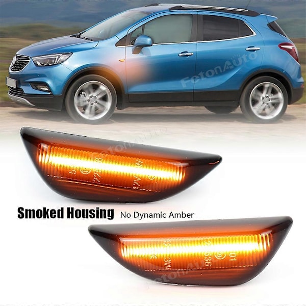 2 stk. LED dynamisk blinklys posisjon side markeringslys parkeringsindikator for Opel Mokka X Chevrolet Trax Buick Encore Non Dynamic Black