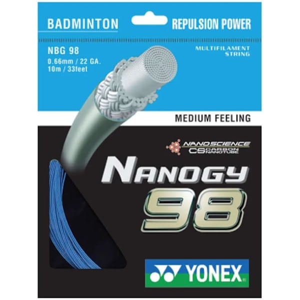 Medelkänsla badmintonsträng blått badmintonracketsträng hållbar och hög elasticitet bg98