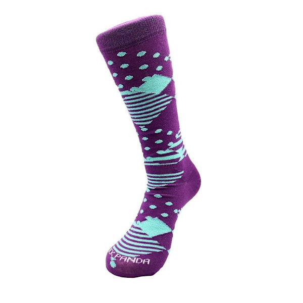 Jännittävät purppura- ja baby kuviolliset sukat Sock Pandasta