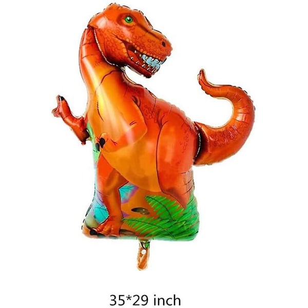 Dinosaur Fødselsdagsdekorationer 6 stk. Kæmpe Selvstående Dinosaur Folieballoner Festartikler - -