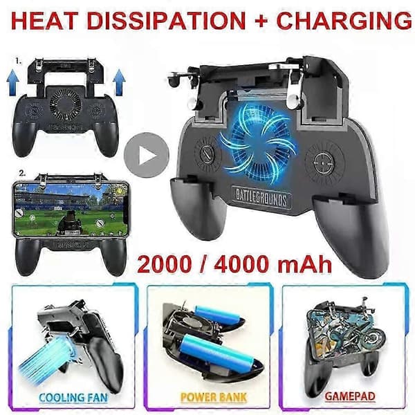 Mobil Pubg Trigger Gamepad Controller kompatibel til iPhone Android Mobiltelefon Kontrol Smartphone Free Fire Game Pad Gaming Joystick Mando 2000mah