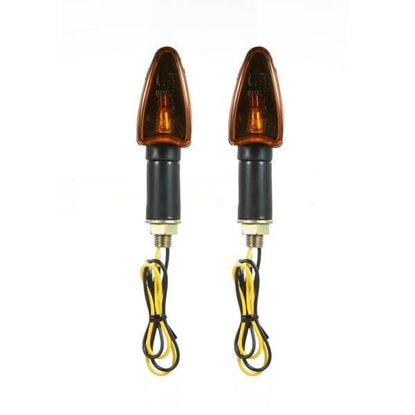 Sæt med 4 gule 12V blinklys til motorcykel (for og bag).