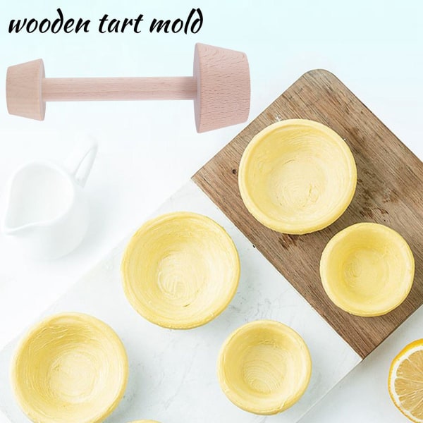 2 stycken Tårta Tamper Set Tart Pan molds Tamper Bakverk Verktyg Tart Tamper Diy wood color