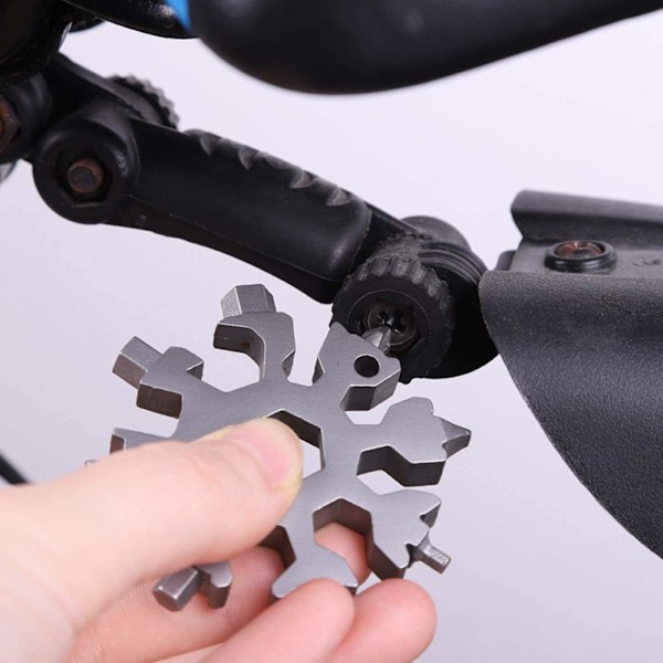 3-pakning Snowflake 18-i-1 Multiverktøy, Rustfritt Stål Snowflake Flaskeåpner/Flat Phillips Skrutrekker Kit/Skiftenøkkel, Slitesterk og Lett å Ta Med