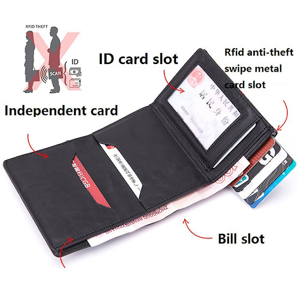 Kreditkortshållare i kolfiber för män, skärmad RFID-plånbok i läder, unisex, säkerhetsmeddelande, plånbok i aluminiummetall