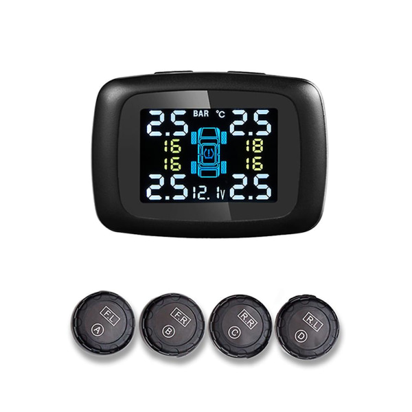 Car Tire Pressure Monitoring System TPMS Real-time Digital Display 4 Sensors