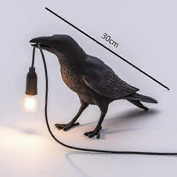 Fuglelanterne Harpiks Kråke LED Lanterne Soverom Vegglampe Lys Stue Kunstdekorasjon