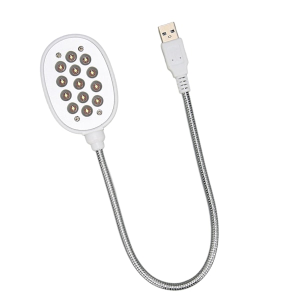 Flexibel USB Gooseneck-lampa - Stark LED-lampa för arbete, läsning, camping (Vit)