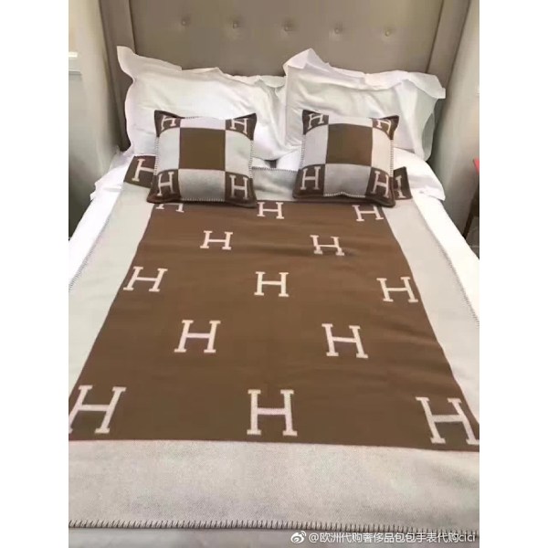 H-bokstavsfilt modern enkel imitation kashmir ull stickad filt