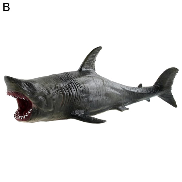 Stor Megalodon Shark Legetøj Praktisk Evne Rustfast Best Collection Realistisk Havdyr Hvid Haj Figur til indretning B