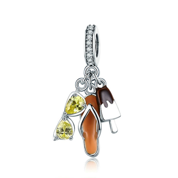 Silverplätering Holiday Pendant Solglasögon Färg Charms Passform