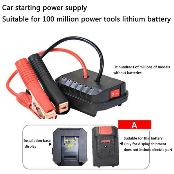 Bil Jump Starter - Multifunksjonell, Litium, Booster, USB, Strømomformer A