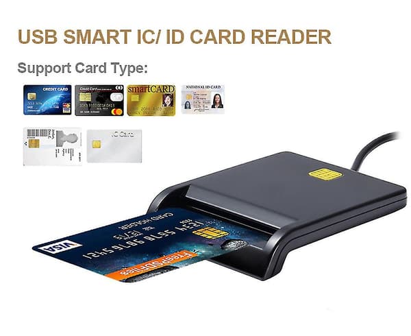 Usb Smart Card Reader Dni Atm Ic Iso 7816 Klasse A, Ab Og C Kompatibel Med Windows Linux Mac Os-dwdz