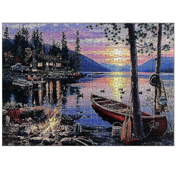 1000 brikker Darrell Bush Lake Puslespill DIY Leker Montering Bilde Dekorasjon