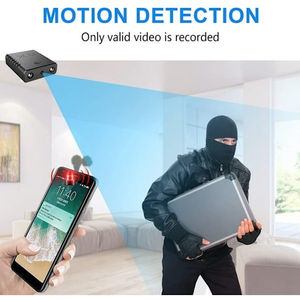 Mini Wifi Säkerhetskamera, USB-kontakt Trådlös Kamera, Portabel Fjärrkamera, HD1080P Wifi Säkerhetskamera Med Mörkerseende, Rörelsedetektering