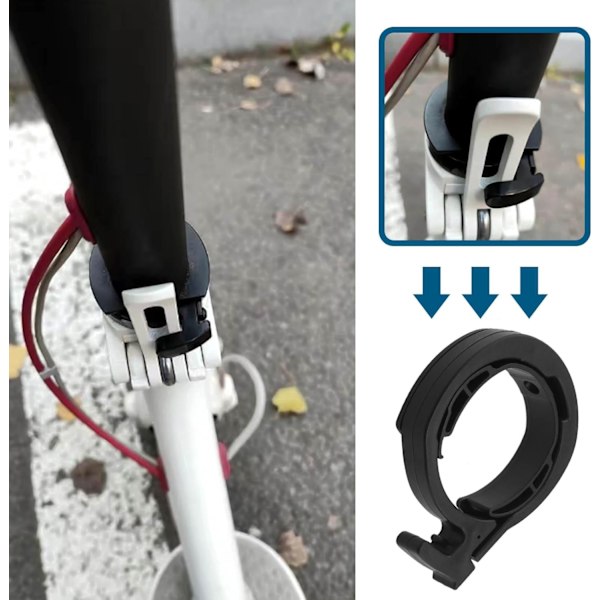2 Stycken Scooter Fällningslåsring Kompatibel med Ninebot Max G30 Elektrisk Scooter Främre Rörstång Skyddsring Ersättningsdelar ABS Svart