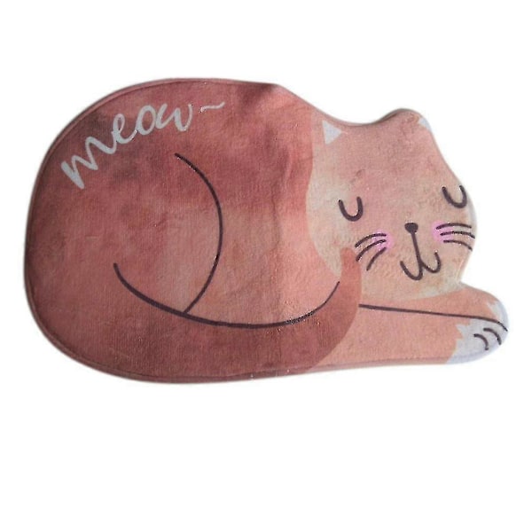 Dørmatte med sovende katt, 3D-printet teppe, sklisikre gulvmatter til soverom