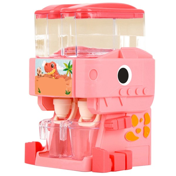JFJC liten vattendispenser leksakssimulering dinosaurieform Säker söt drickfontänleksak för barn Rosa