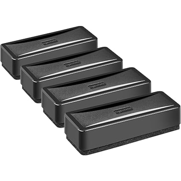 Rektangulär whiteboardtavla sudd, melamin, 4-pack, svart