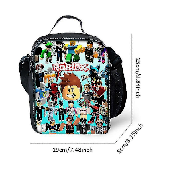 Roblox Isolert Matboksveske for Barn, Gutter og Jenter, Gjenbrukbar Matboks for Piknik og Skole, Ideell for Varme eller Kalde Snacks og Bento-bokser C