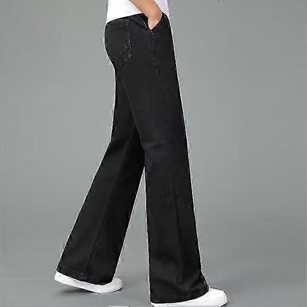 Nya Tunna Sommarjeans med Utsvängda Ben för Män, Hög Midja, Långa Utsvängda Jeans för Män, Jeans Hommes, Bell Bottom Jeans Män