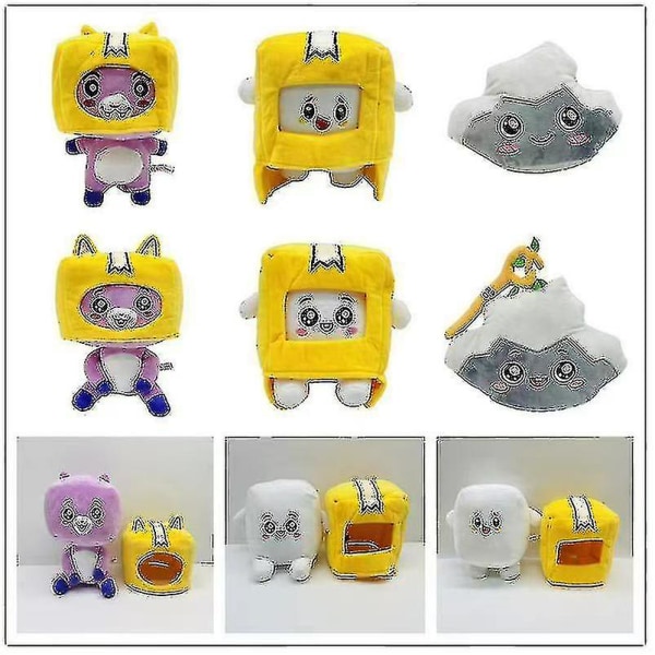 Lankybox Boxy + Foxy + Rocky Plysch mjuk leksak Kid Game Figur Doll_y A01 BOXY 20CM