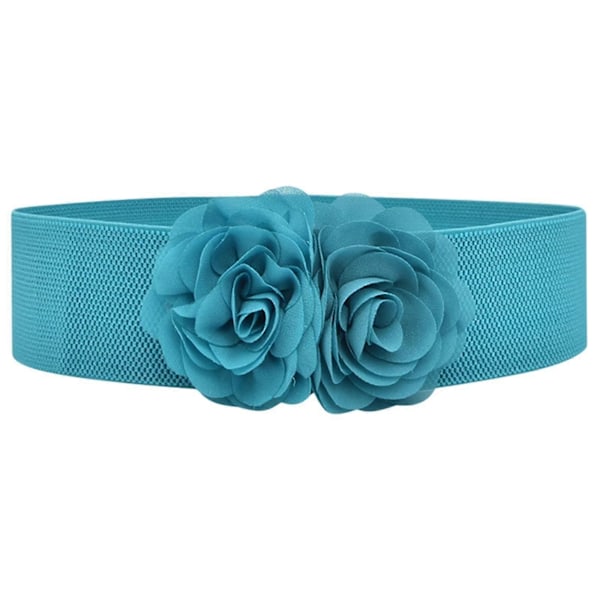 Elastisk midjebelte, bredt belte for kvinner for bluse, genser, maxi-skjorter Blue
