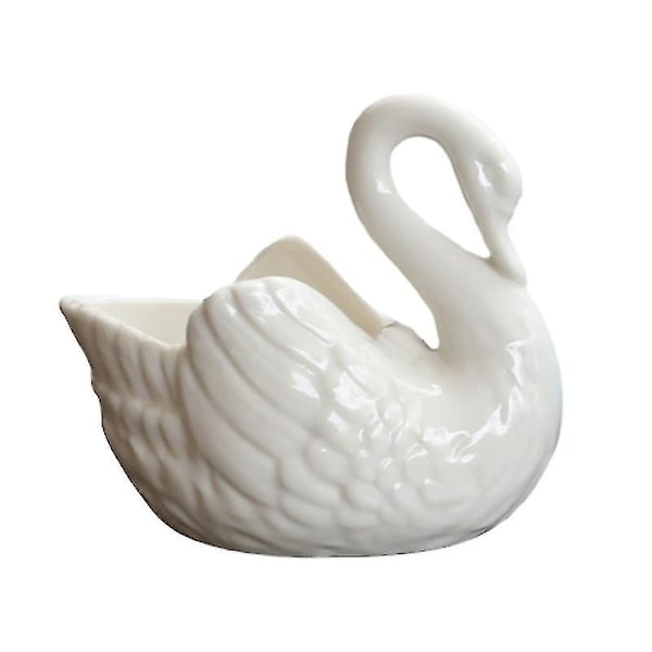 Keramisk Svan Ornament Bryllupsgave Håndgave