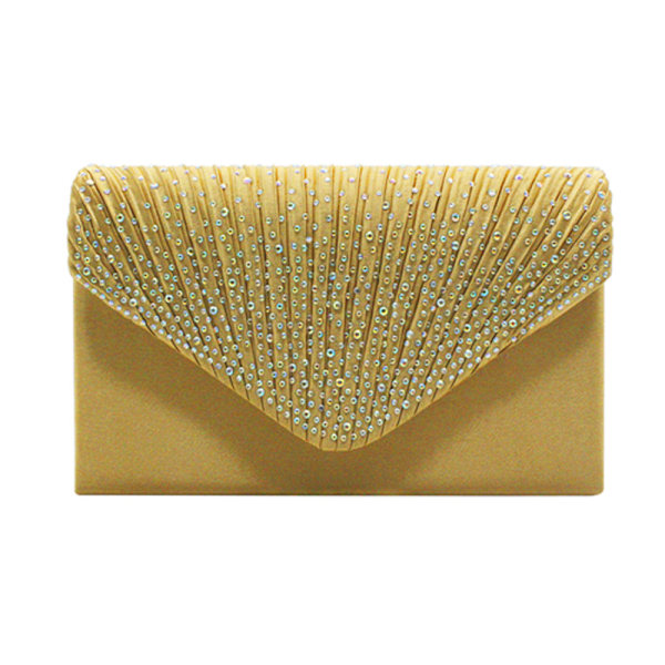 Dame Clutch Taske Rektangulær Erstatning Solid Tote Taske Guld