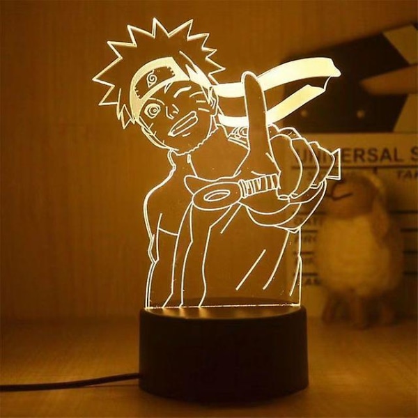 Anime Naruto Uzumaki 3d Led Nattlys Kakashi Bordlampe Leker Hatake Figurer Led Lys Romdekorasjon Barn Julelekegave 27 18CM Warm white