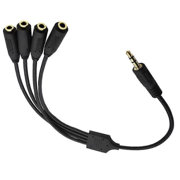 Hovedtelefon Splitter Kabel, 3.5mm, 3.5mm Trs 1 Til 4 Vejs Splitter Kabel