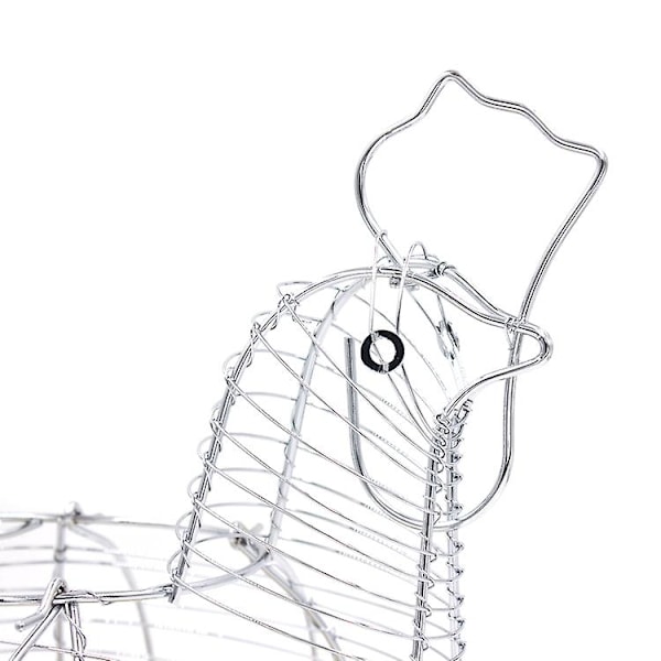 Innovativ høneformet æggeholder metaltråd frugtkurv hjem snacks organizer