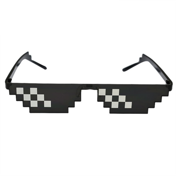 Sort Thug Life Glasses Meme Solbriller Pixel 16bit Sort 8-Pack