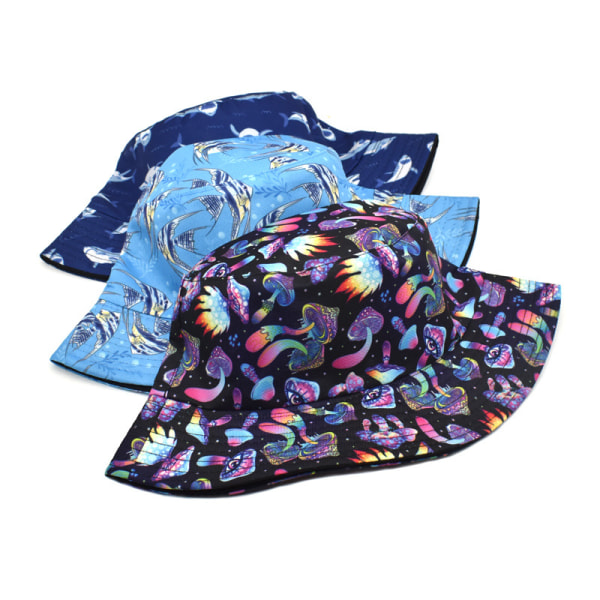 Underwater World Fish Bucket Hat Dame Solbeskyttelseshætte Herre Hat Underwater World Fish Fisherman Hats(13#) 13#