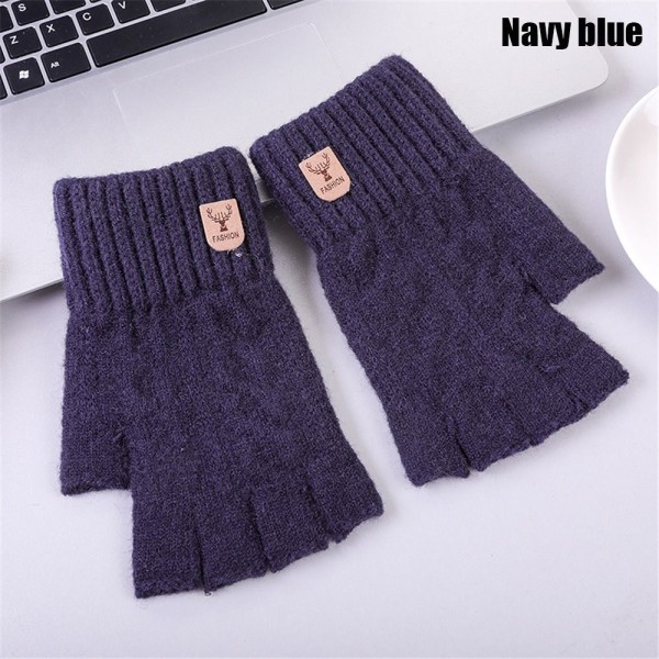 Fingerless Gloves Half Finger Gloves NAVY BLUE navy blue