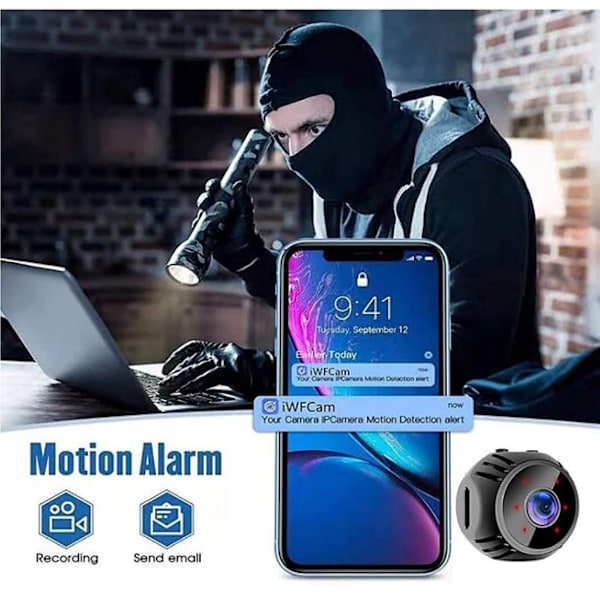 W8 1080p 360° Wifi 2 Millioner (dpi) Lille Infrarød Nat Kamera Alarm Push 2 I 1
