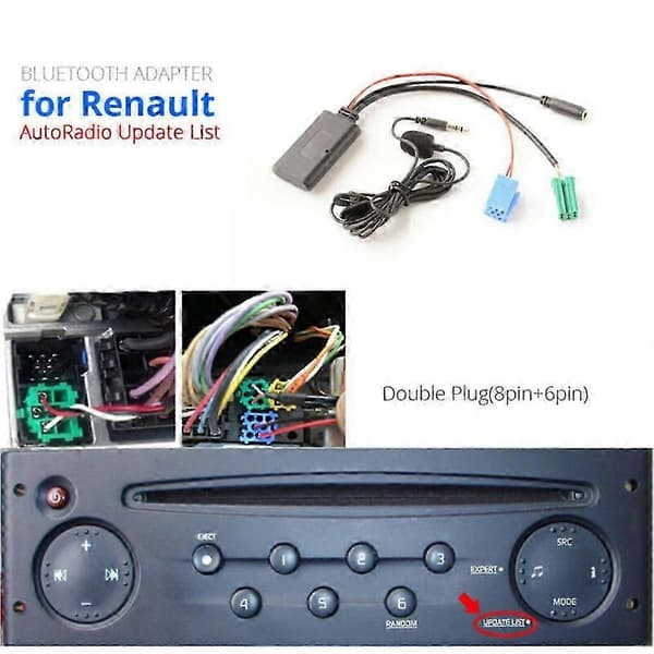 Renault 2005-2011 Bluetooth 5.0 AUX Audio -sovitinkaapeli autostereoihin