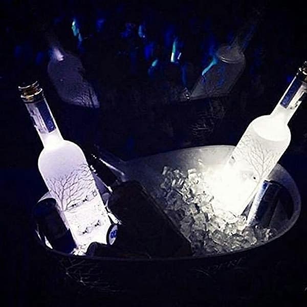 LED Coaster, 12 stk. Lysende Coasters, LED Flaskelys, LED Sticker Coaster Discs Lysende til Flas