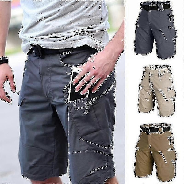 \"Vedenpitävät shortsit miesten cargo-shortsit rento istuvuus vettähylkivät työ- ja vaellushortsit\" f54 Khaki XL