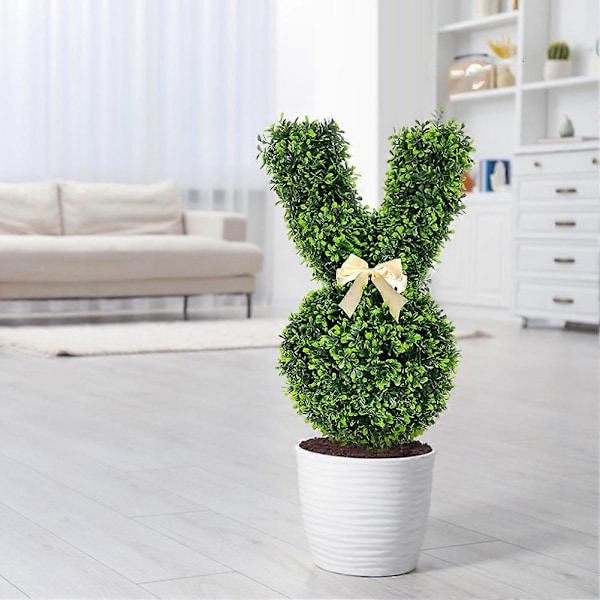 Keinotekoinen pupupuu pääsiäiskoriste miniatyyri keinotekoiset kanit topiary kasvit patsaat kodin sisustukseen