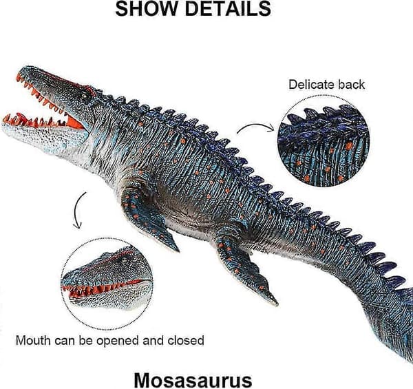 Simulerings dinosaurmodell Undersjøisk mosasaurus Havkonge plastmodell Håndlaget modell barneleker